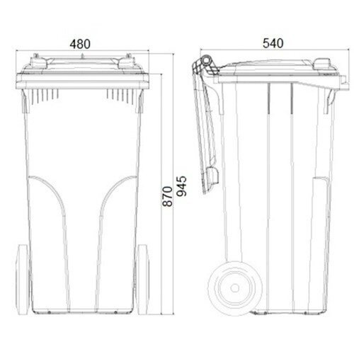  Spalvotas 120 ltr talpos konteineris