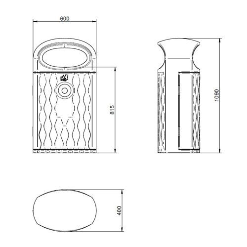 Lauko šiukšlių dėžė Eterna