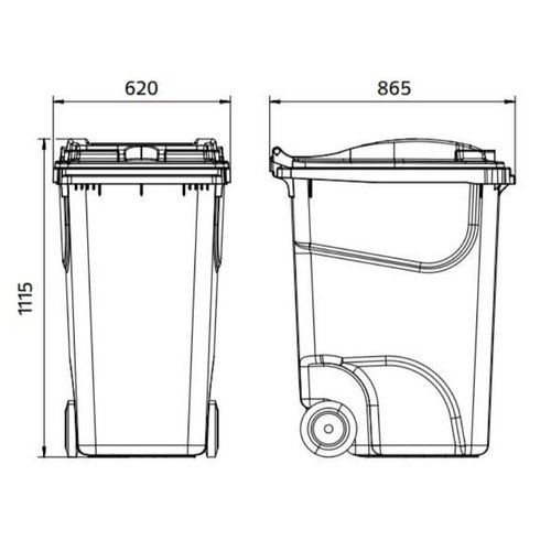 Žalias 360  litrų talpos konteineris STIKLO atliekoms