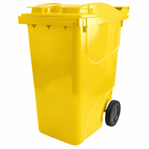 Geltonas 360 litrų talpos konteineris PLASTIKO atliekoms